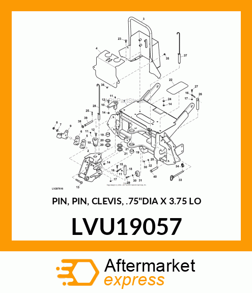 PIN, PIN, CLEVIS, .75"DIA X 3.75 LO LVU19057