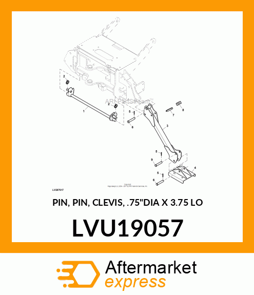 PIN, PIN, CLEVIS, .75"DIA X 3.75 LO LVU19057