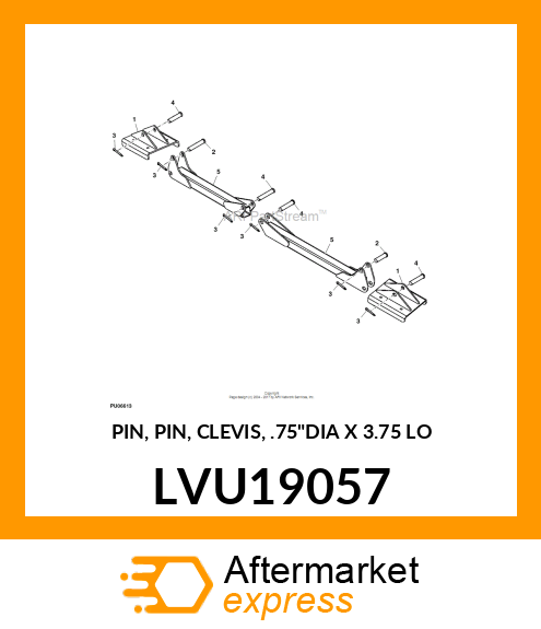 PIN, PIN, CLEVIS, .75"DIA X 3.75 LO LVU19057