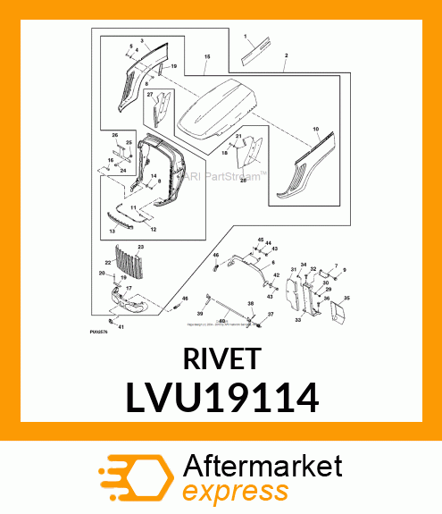 RIVET, RIVET, 4.8MM DIAM, 11.2MM LE LVU19114