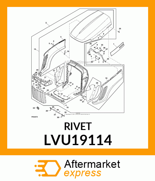 RIVET, RIVET, 4.8MM DIAM, 11.2MM LE LVU19114