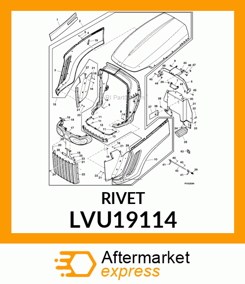 RIVET, RIVET, 4.8MM DIAM, 11.2MM LE LVU19114