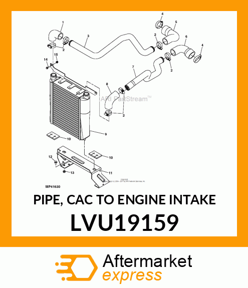 PIPE, CAC TO ENGINE INTAKE LVU19159