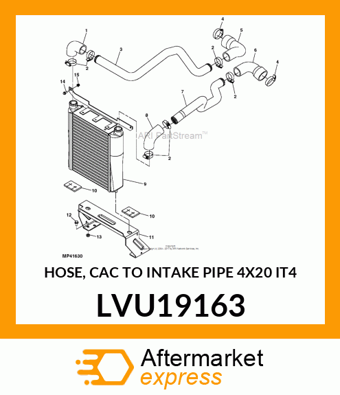 HOSE, CAC TO INTAKE PIPE 4X20 IT4 LVU19163