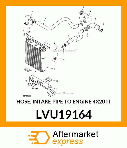 HOSE, INTAKE PIPE TO ENGINE 4X20 IT LVU19164