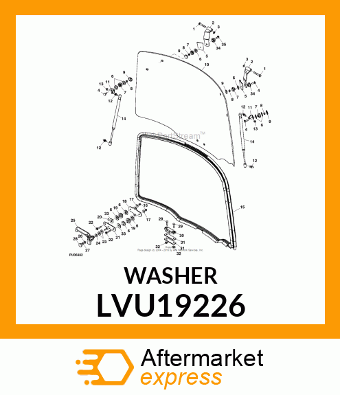 SPACER, WINDOW HINGE, CAB LVU19226