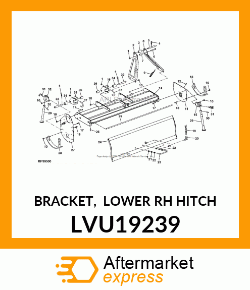 BRACKET, LOWER RH HITCH LVU19239