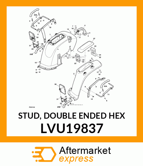 STUD, DOUBLE ENDED HEX LVU19837