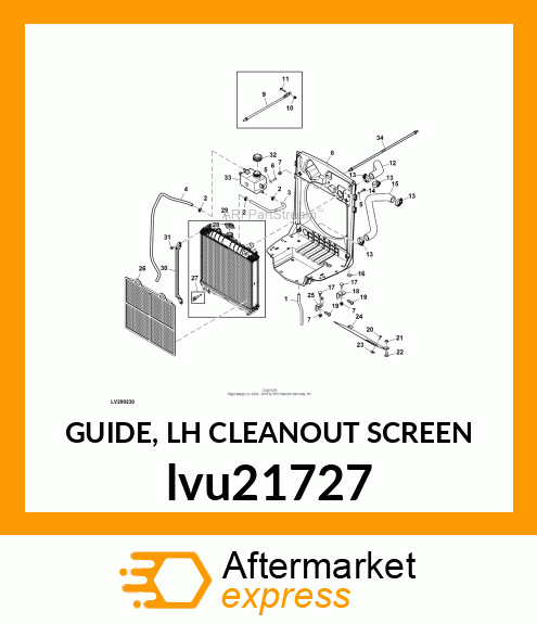 GUIDE, LH CLEANOUT SCREEN lvu21727