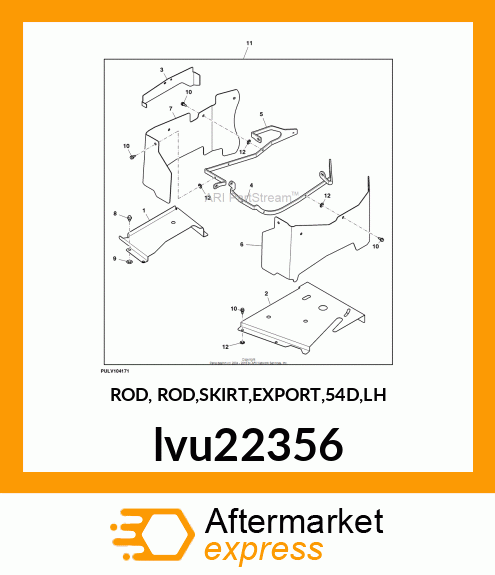 ROD, ROD,SKIRT,EXPORT,54D,LH lvu22356