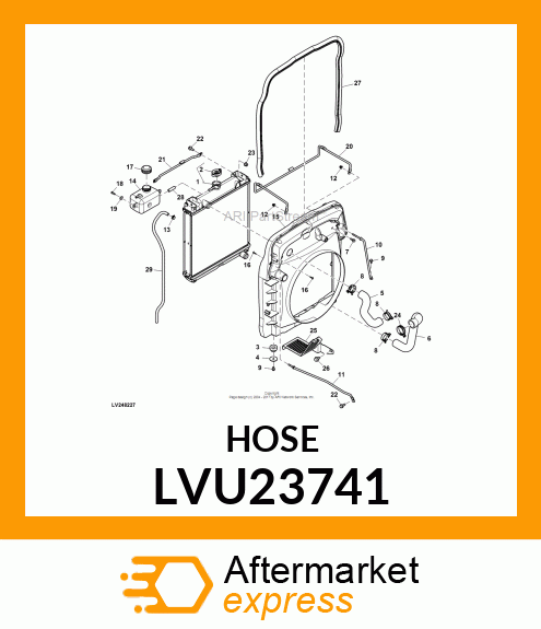 HOSE, RADIATOR UPPER LVU23741