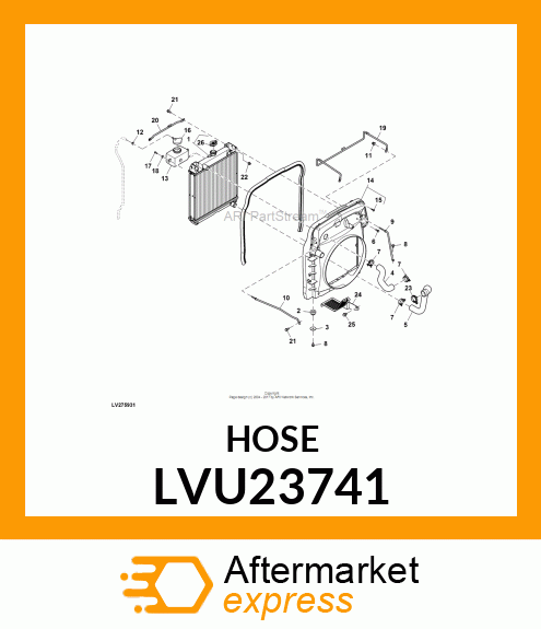 HOSE, RADIATOR UPPER LVU23741