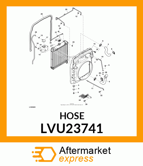 HOSE, RADIATOR UPPER LVU23741