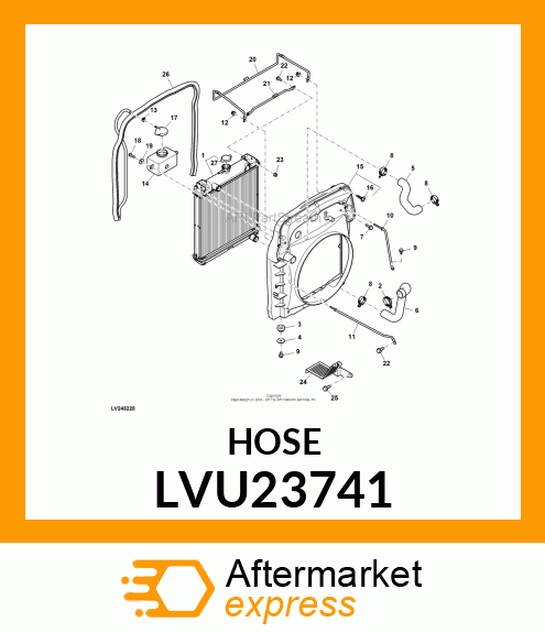 HOSE, RADIATOR UPPER LVU23741