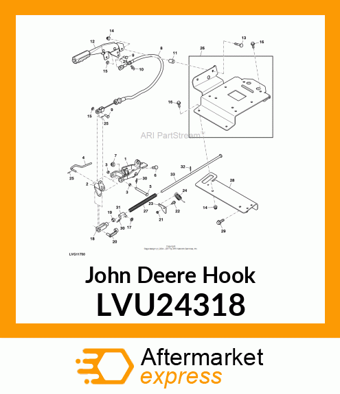 HOOK, RETURN SPRING LVU24318