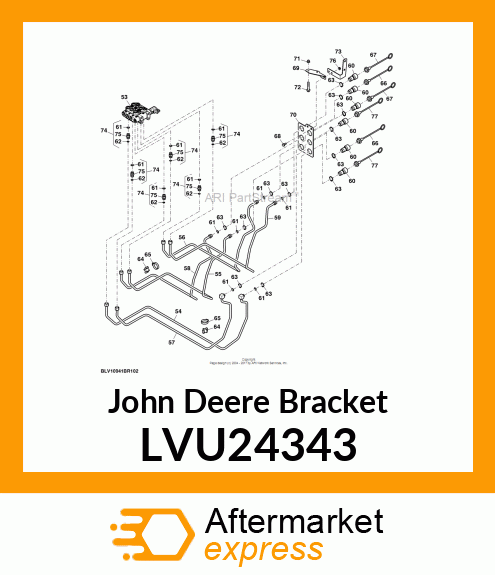 BRACKET, DIVERTER KIT,REAR COUPLERS LVU24343