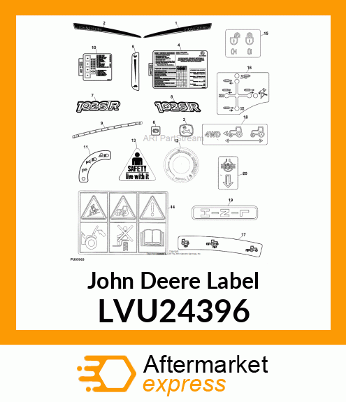 LABEL, LIGHT SWITCH, 1026R EEC LVU24396