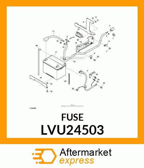 MTA, STRIP FUSE, 500A, BROWN, 32V LVU24503