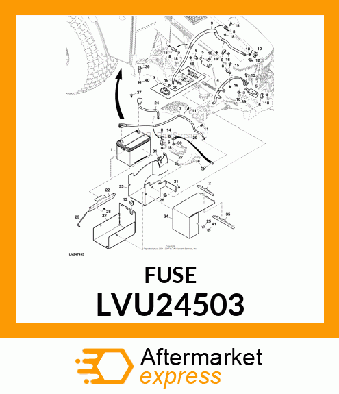 MTA, STRIP FUSE, 500A, BROWN, 32V LVU24503