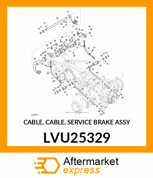 CABLE, CABLE, SERVICE BRAKE ASSY LVU25329