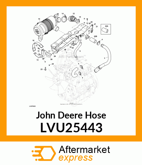 HOSE, AIR CLEANER TO INTAKE SUPT 3R LVU25443