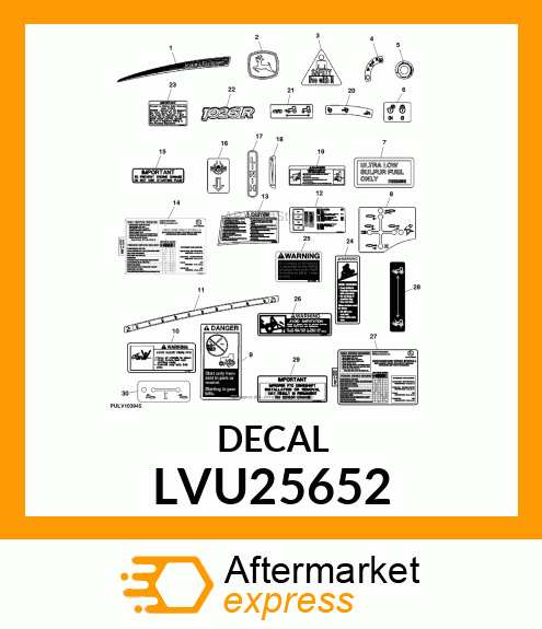 LABEL, LABEL, SENSOR INSTRUCTION LVU25652