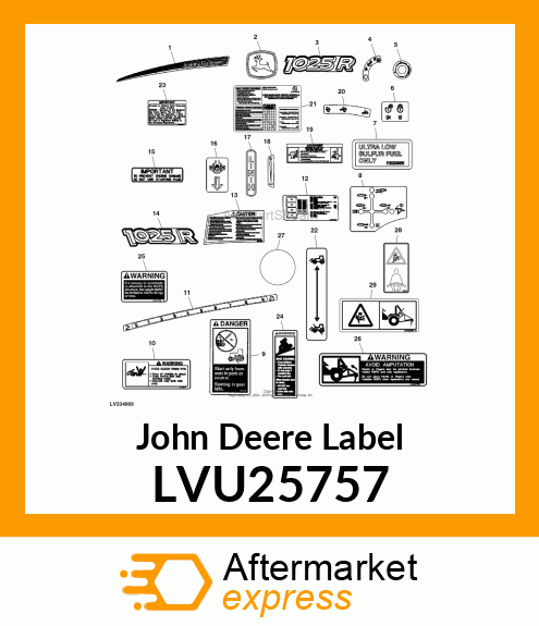 LABEL, MODEL ON HOOD LH (1025) LVU25757