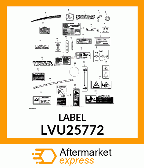 LABEL, SERVICE INTERVAL, 1 SERIES LVU25772