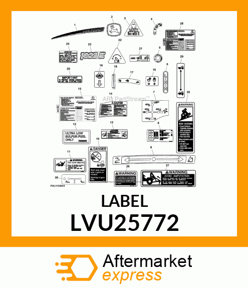 LABEL, SERVICE INTERVAL, 1 SERIES LVU25772