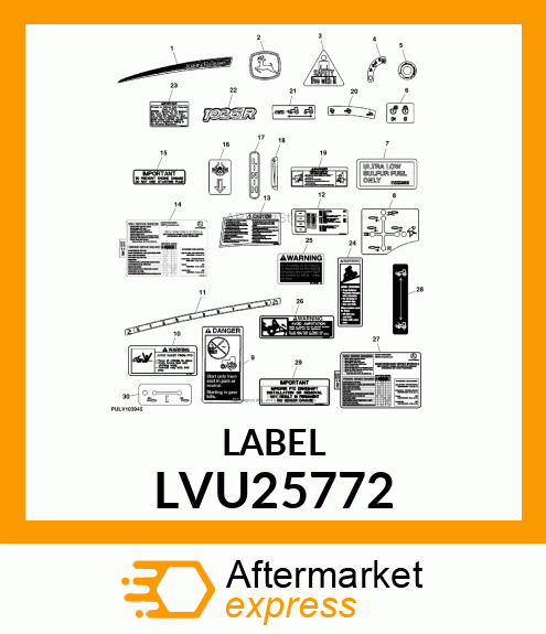 LABEL, SERVICE INTERVAL, 1 SERIES LVU25772