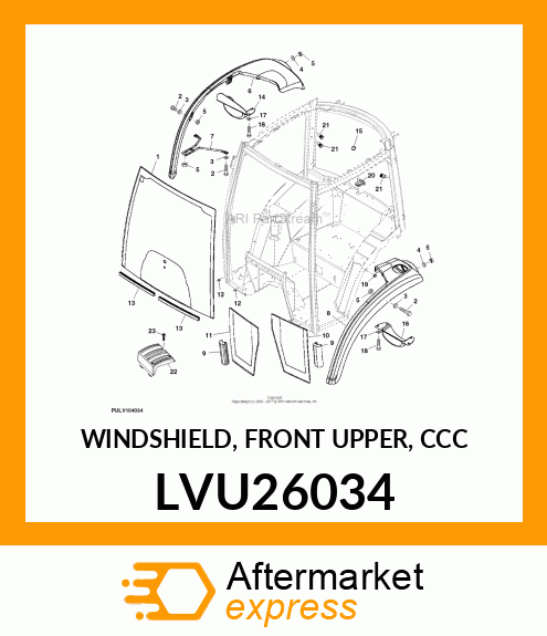 WINDSHIELD, FRONT UPPER, CCC LVU26034