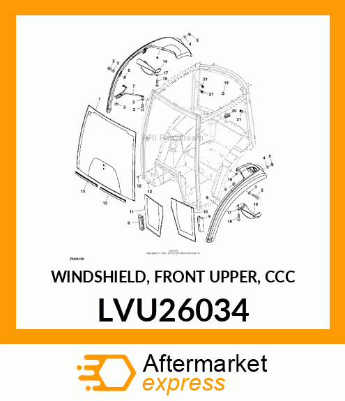 WINDSHIELD, FRONT UPPER, CCC LVU26034