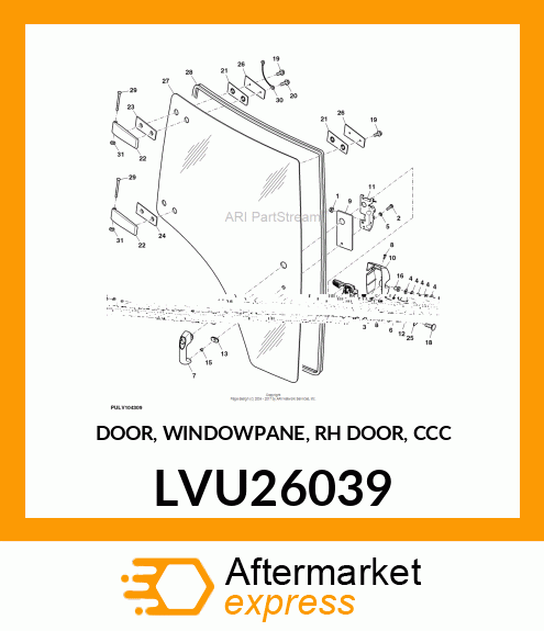 DOOR, WINDOWPANE, RH DOOR, CCC LVU26039