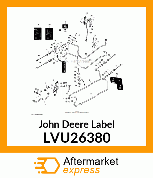 DECAL, 3RD SCV REAR COUPLERS LVU26380