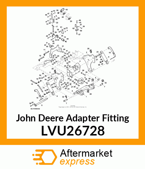 ADAPTER FITTING, FITTING, HYDRAULIC LVU26728