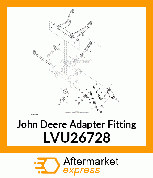 ADAPTER FITTING, FITTING, HYDRAULIC LVU26728