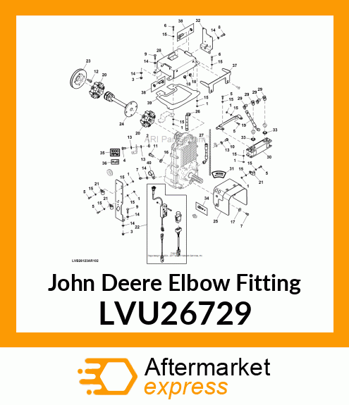 ELBOW FITTING, FITTING, HYDRAULIC E LVU26729