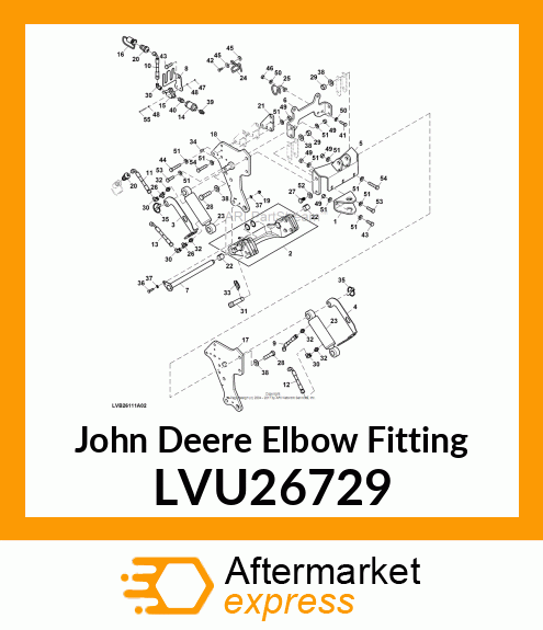 ELBOW FITTING, FITTING, HYDRAULIC E LVU26729