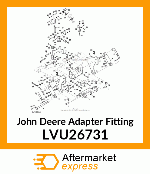 ADAPTER FITTING, FITTING, HYDRAULIC LVU26731