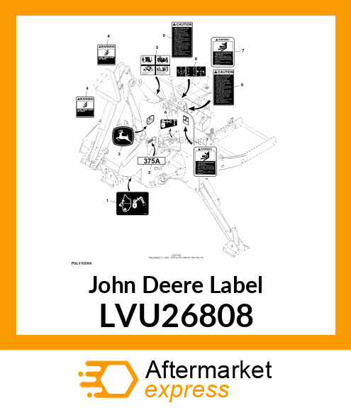 LABEL, INSTALLATION, 270A BACKHOE LVU26808