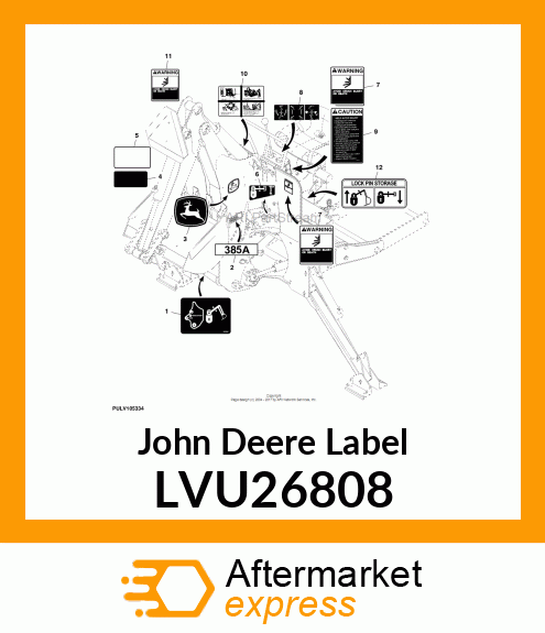 LABEL, INSTALLATION, 270A BACKHOE LVU26808