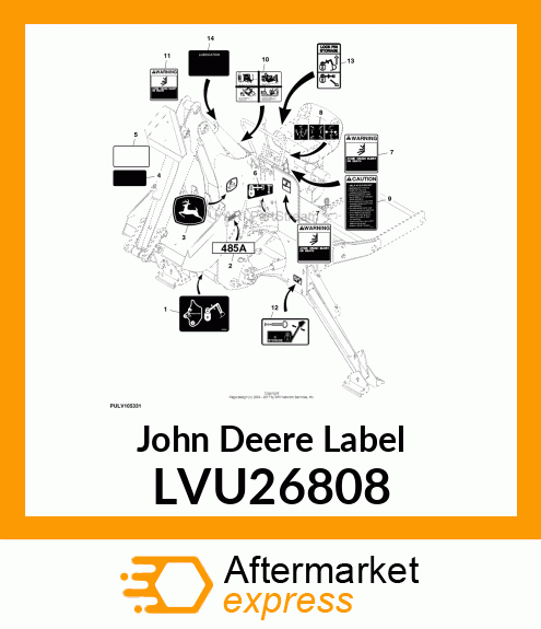 LABEL, INSTALLATION, 270A BACKHOE LVU26808