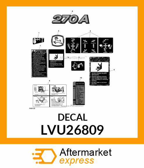 LABEL, BOOM LOCK, PARK/TRANSPORT LVU26809