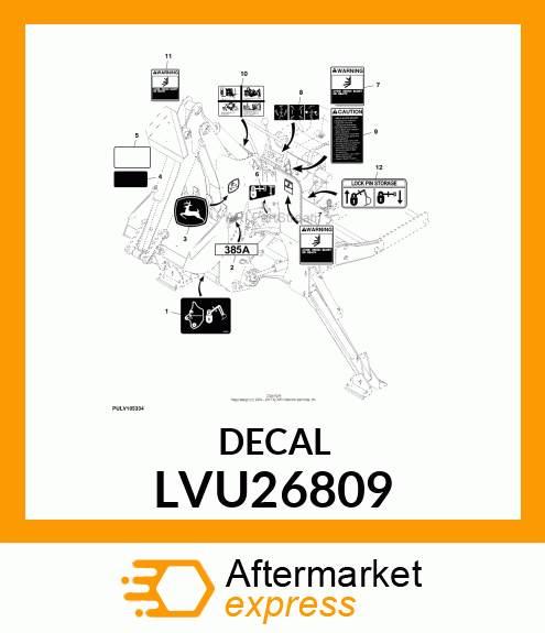 LABEL, BOOM LOCK, PARK/TRANSPORT LVU26809