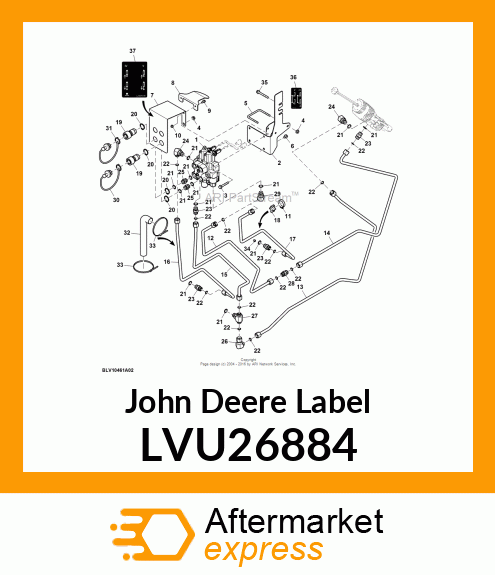 DECAL, DUAL REAR SCV (OS) LEVER LVU26884