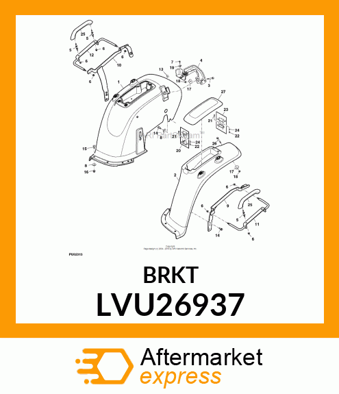 BRACKET, FENDER SUPPORT, LH LVU26937