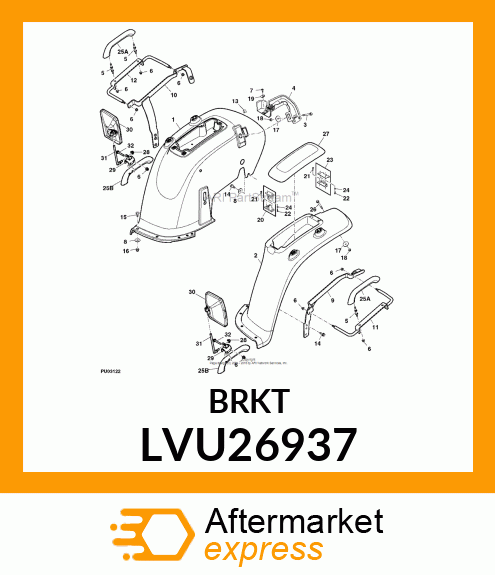 BRACKET, FENDER SUPPORT, LH LVU26937