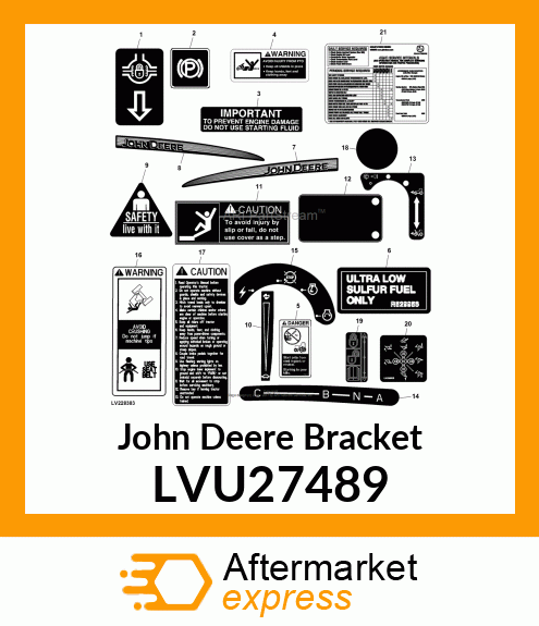 BRACKET, BRACKET, STARTER DECAL CA LVU27489