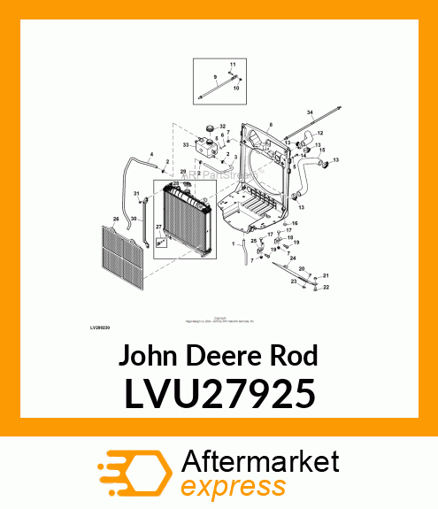 ROD, ROD, RADIATOR SUPPORT LVU27925