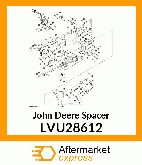 SPACER, SPACER, FRONT 3PT HITCH LVU28612